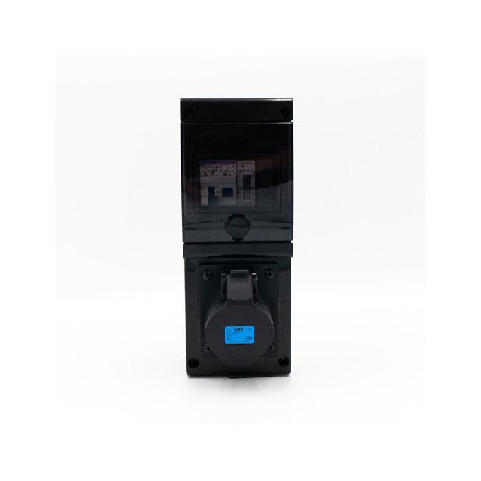 Borne de recharge avec prise Europe 32A complète avec protections et compteur