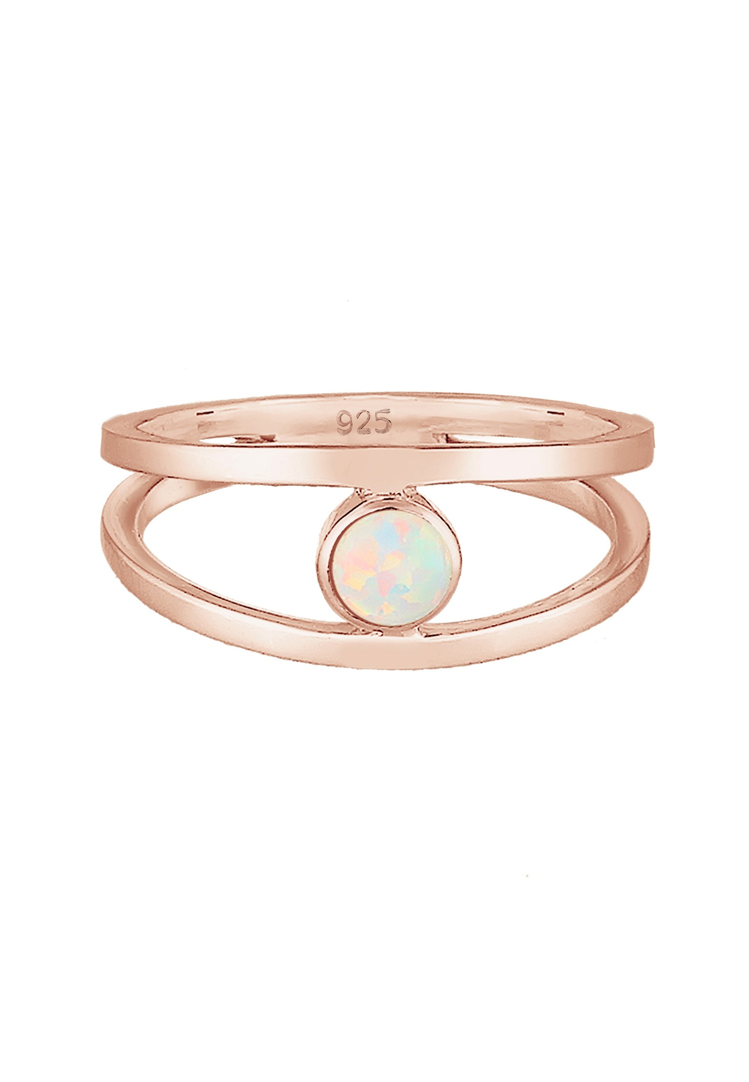 Elli Femmes Opale Synthétique à Double Sein en Argent Sterling 925
