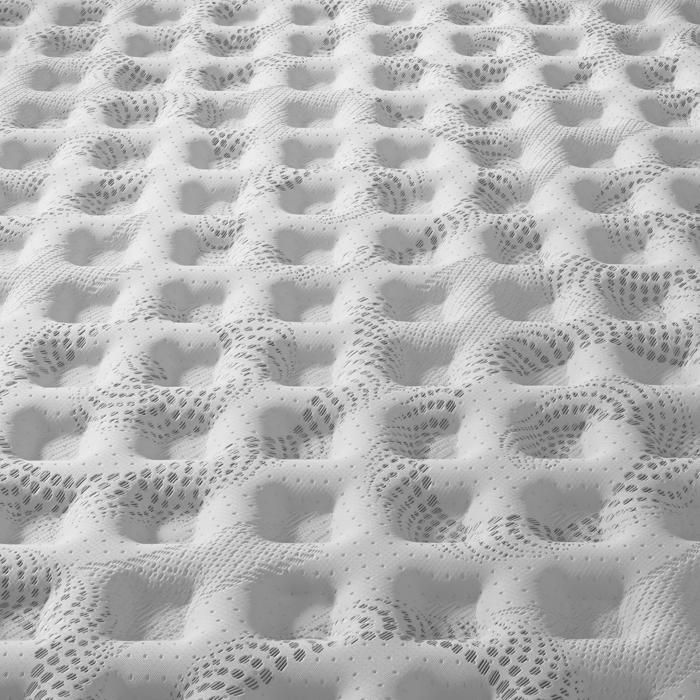 Colchón y base de cama (140x190cm) - Muelles ensacados Elekctra y espuma viscoelástica, 30cm de grosor + Base de cama de madera estable, Tela blanca