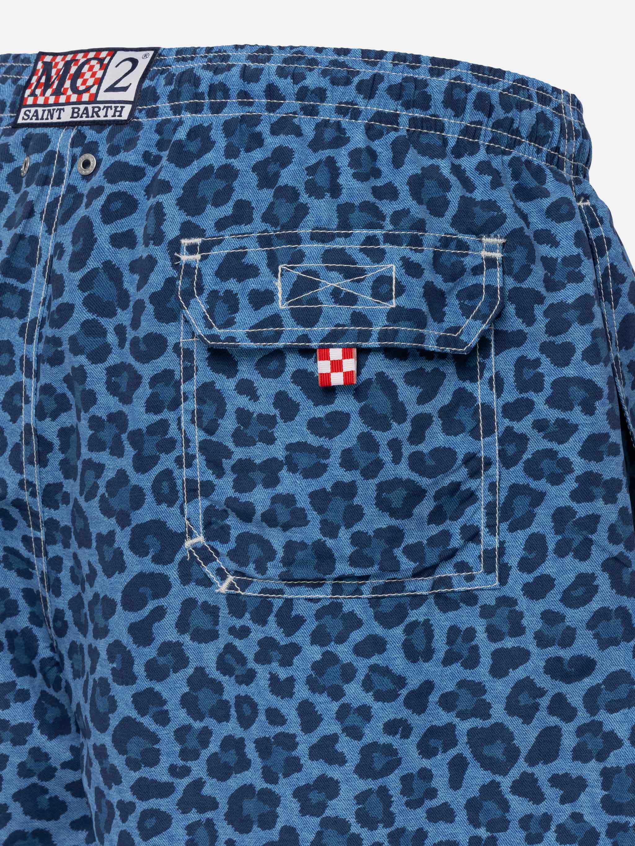 Maillot de bain mi-long à imprimé animal pour homme Gustavia
