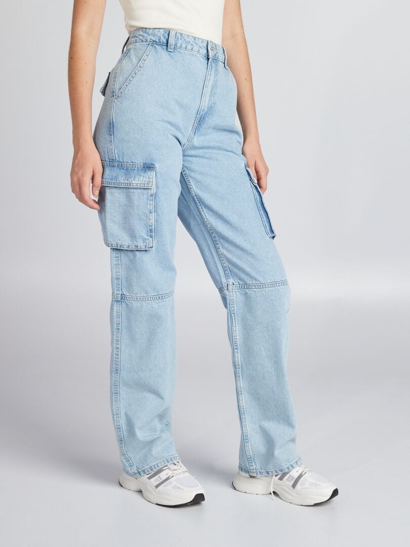Pantalones vaqueros de talle bajo - azul