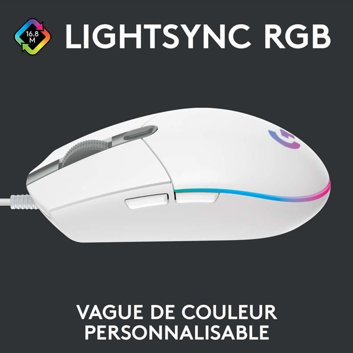 Gamingmuis - Bedraad - Logitech G - G203 - Wit