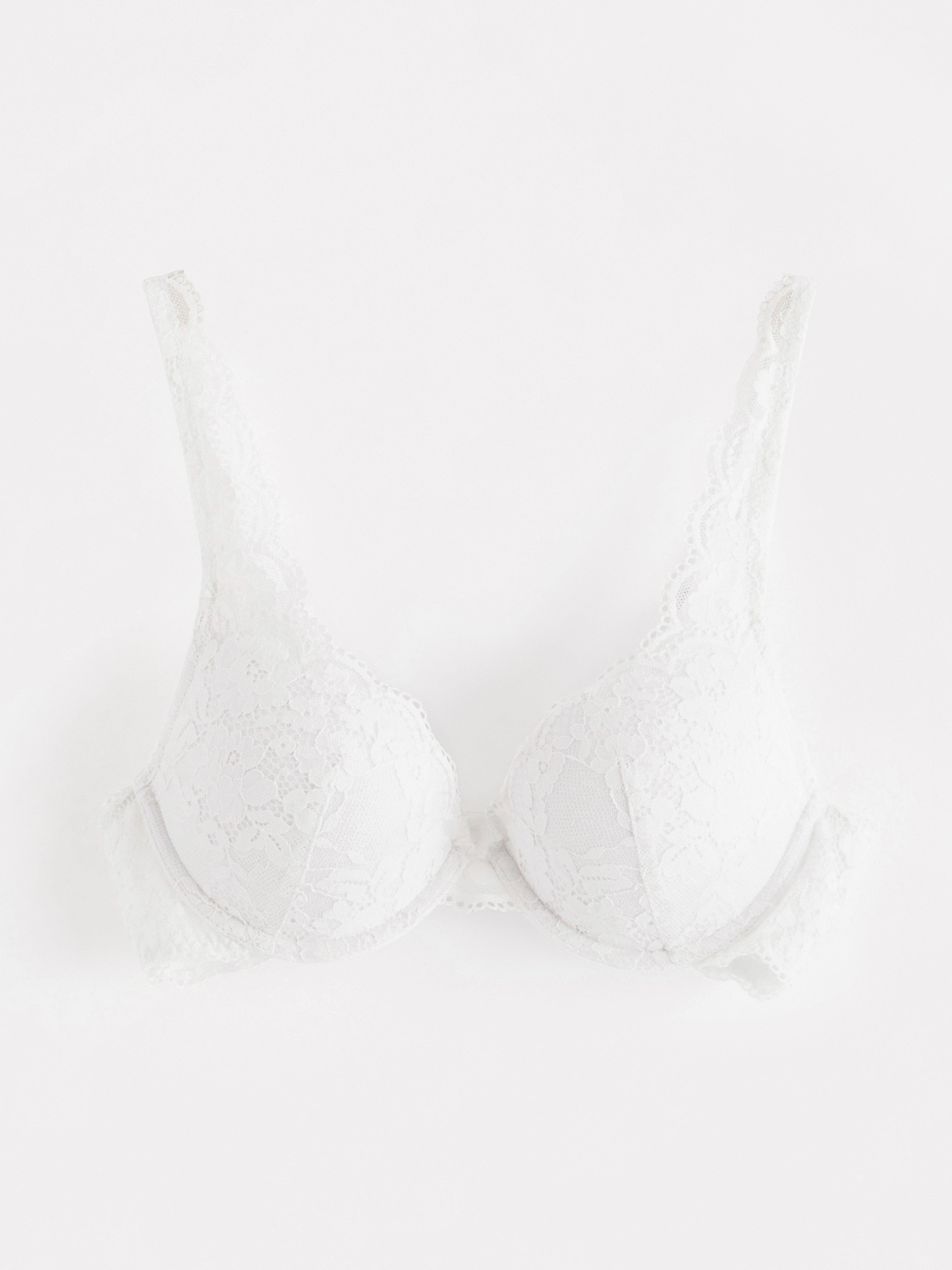 Malva push-up-bh i spikertopp hvit