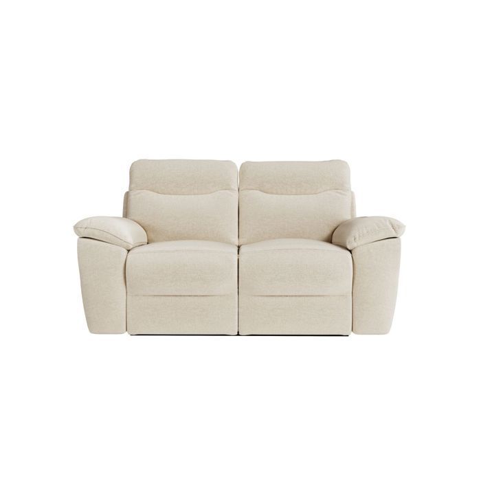 Canapé de relaxation électrique ROSS 2 places en tissu - Beige - L160 x P100 x H102cm - LOUNGITUDE