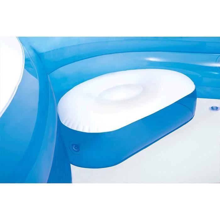 Piscina familiar octogonal azul con asientos y reposacabezas, 229 x 229 x 66 cm - INTEX - 56475