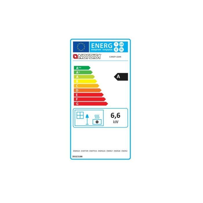 Holzofen – NORDICA EXTRAFLAME – CANDYLEAN – Emailliertes Gusseisen – 6,6 kW – Anthrazitschwarz