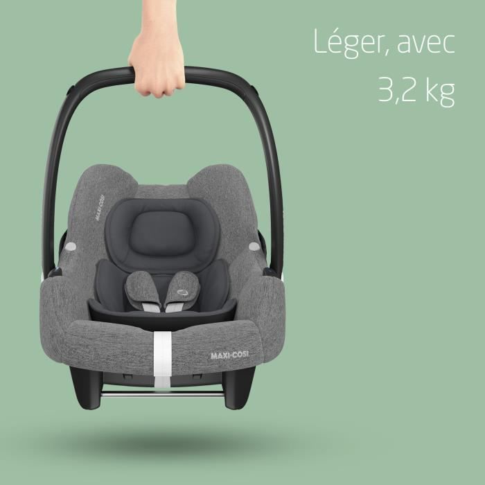 Silla de coche Maxi-Cosi CabrioFix i-Size, ligera, con sistema ISOFIX, compatible con cochecitos Maxi-Cosi, de 0 a 12 meses, 12 kg, color gris.