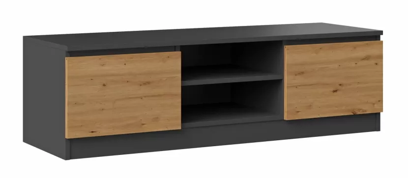 Industrialna szafka RTV antracyt   dąb artisan - Navro