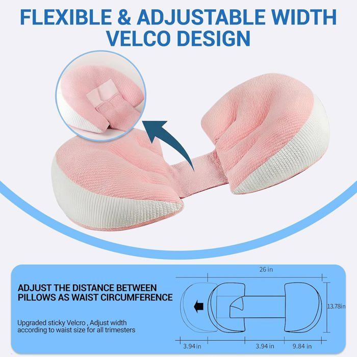 Pregnancy pillow for expectant mothers, memory foam pillow for side sleepers, Pink