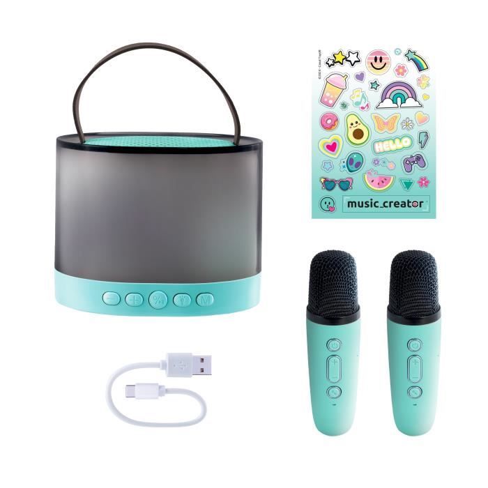 Mini Station Karaoké - Enceinte lumineuse avec 2 microphones sans fil Music Creator  - INF 044 Canal Toys