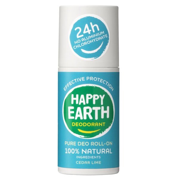 Happy Earth 100% dabīgs ciedra un laima dezodoranta rullītis<br>75ml