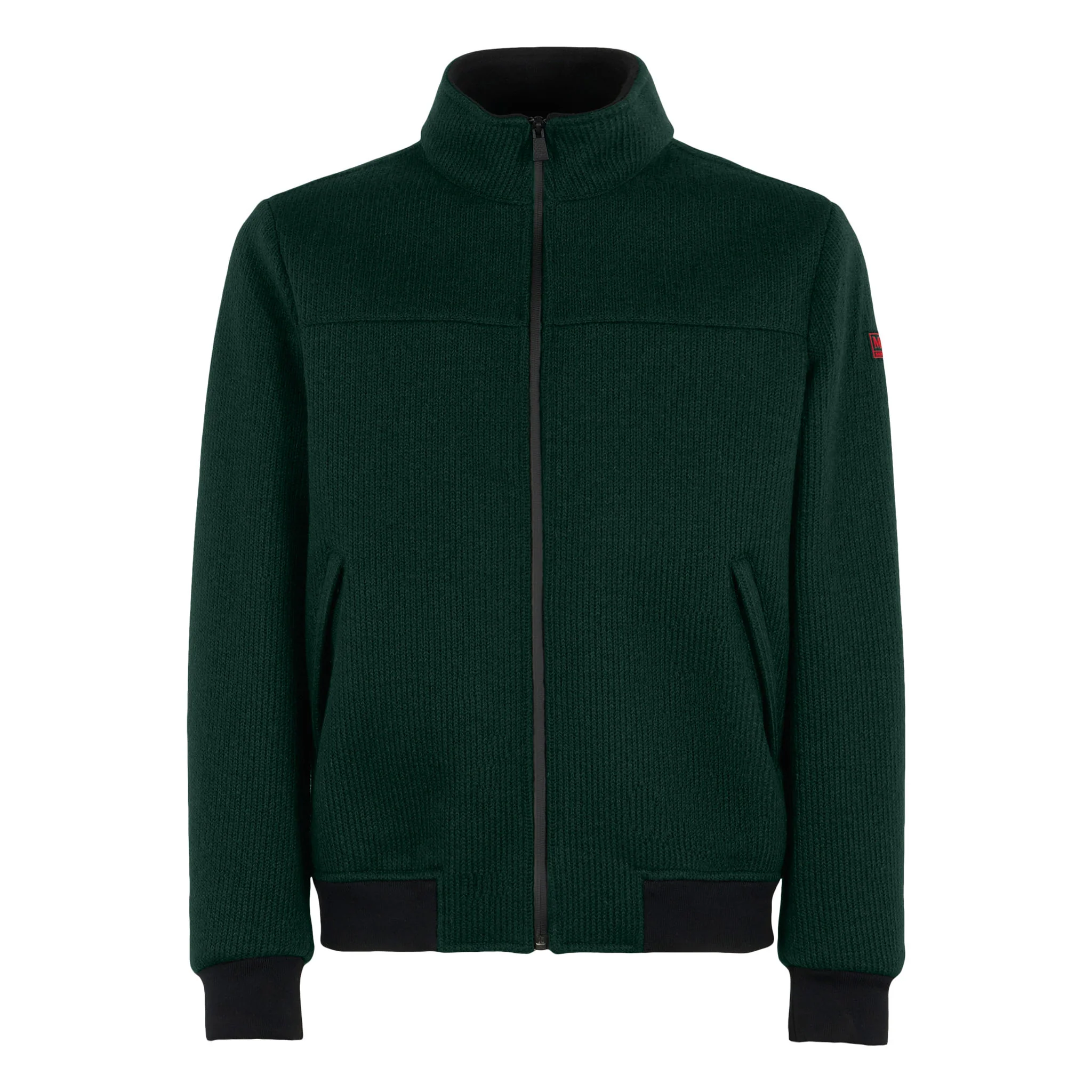 Muška zelena rebrasta pletena bomber jakna