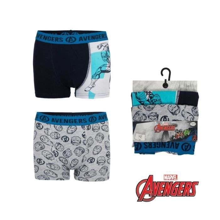 Calzoncillos bóxer de los Vengadores para niños - Paquete de 2 - Multicolor - Gris - Niño