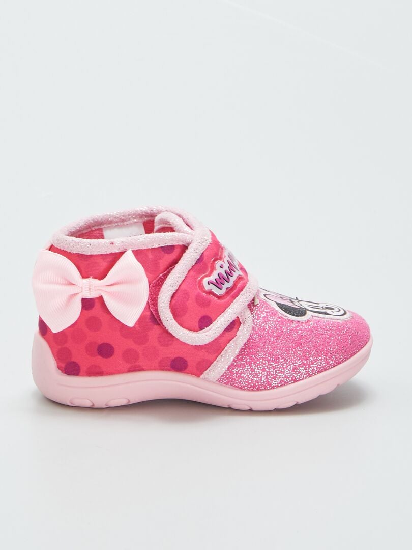 Hoge slippers 'Minnie' - fuchsia