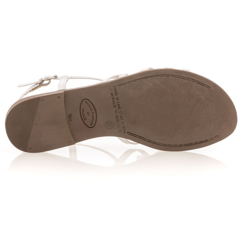 Weiße Damensandalen / Zehenfreie Schuhe