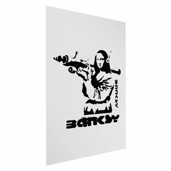 Plakat Mona Lisa z bazuką 21x30 cm