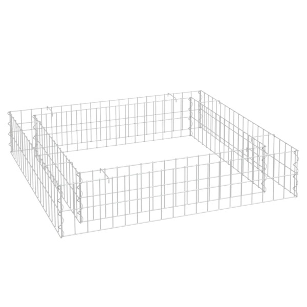 Donica gabionowa Srebrny 100  x 100  x 20 cm Stal vidaXL