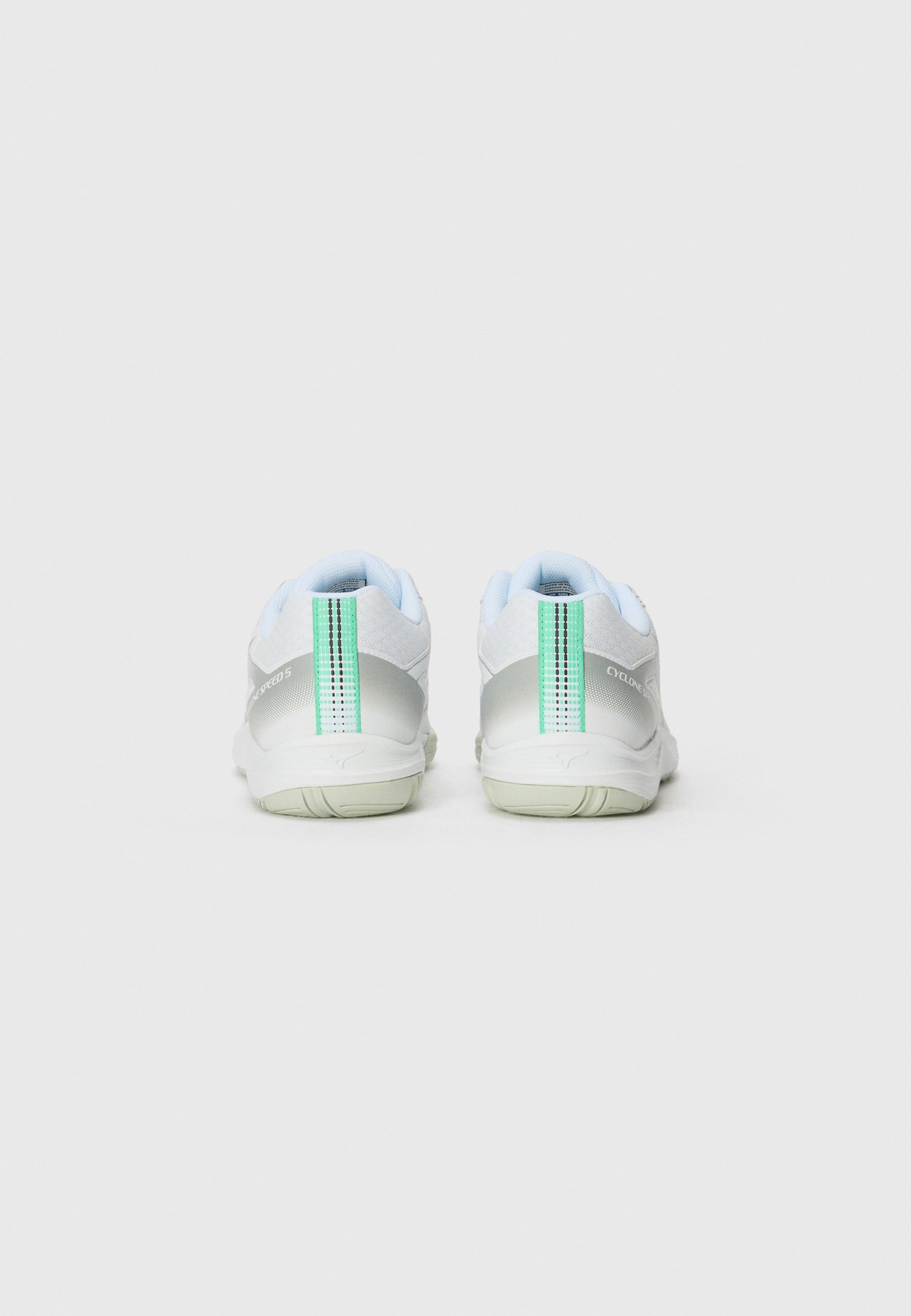 Mizuno CYCLONE SPEED 5 - Buty do siatkówki - biały/czarny/mrożony szmaragd