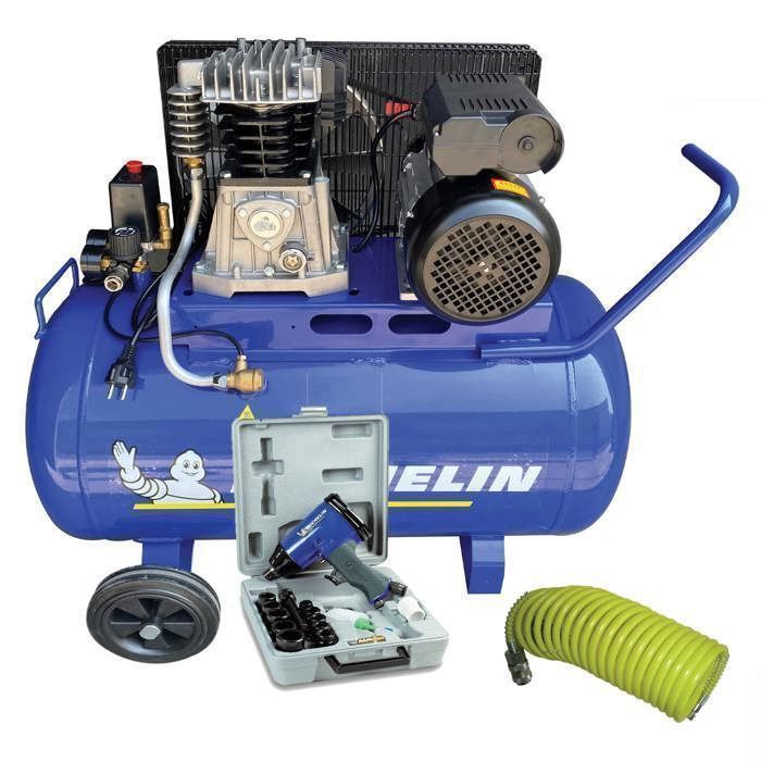 MICHELIN 100L tweecilinder gietijzeren compressor 3 pk 10 bar