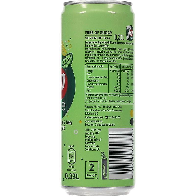 Ringnes 7UP lata de 0,33 l