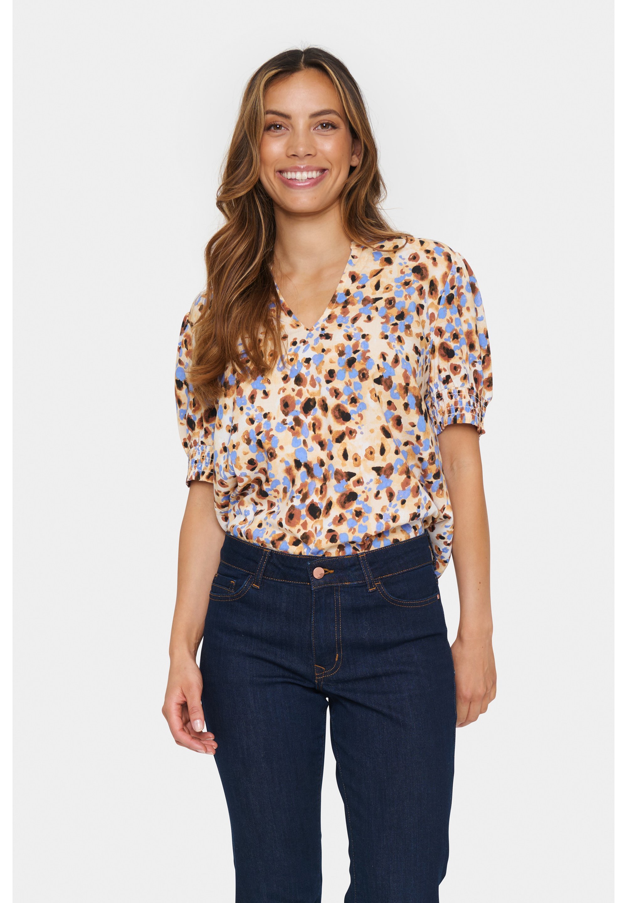 Saint Tropez ZOFVISZ - Blouse - berken stippen luipaardprint