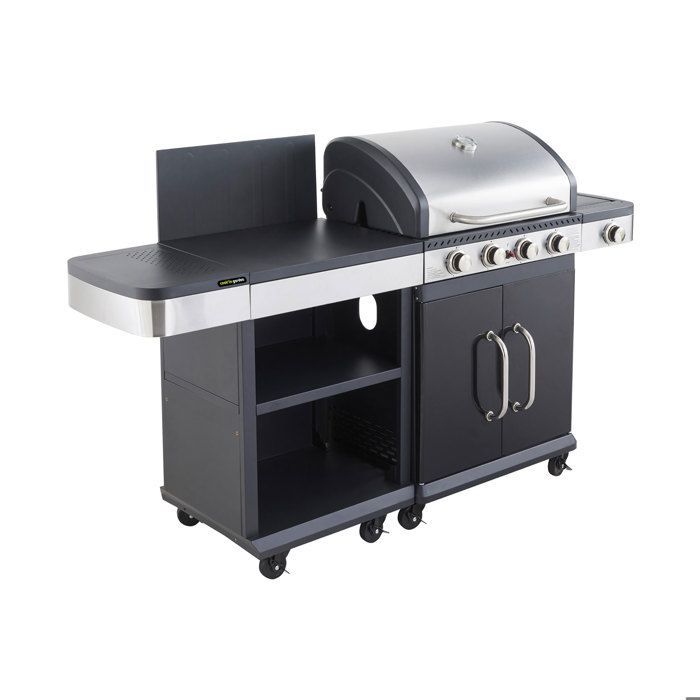 4-burner gas barbecue and griddle with side table - FIDGI