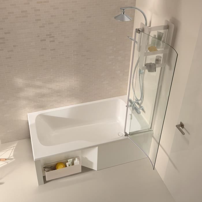 Bañera/ducha rectangular Malice de 160 x 85 cm, color blanco, Jacob Delafon E6D146R-00