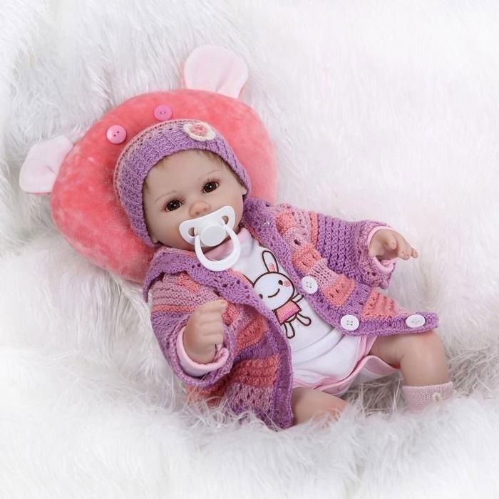 Muñeca bebé reborn - 42 cm - vinilo - Extremidades articuladas
