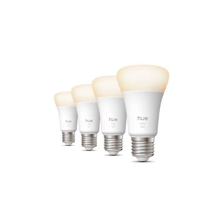 Paquete de 4 bombillas LED conectadas - PHILIPS HUE - Blanco Ambiance A60 - E27 - 810 lm - Blanco regulable