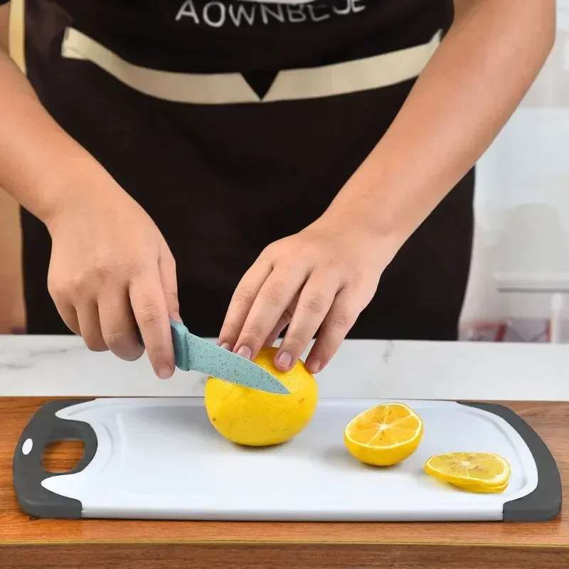 Planche à découper en plastique PP, ensemble de trois pièces pour la découpe de fruits et légumes, planche à découper pour viande conforme aux normes FDA.
