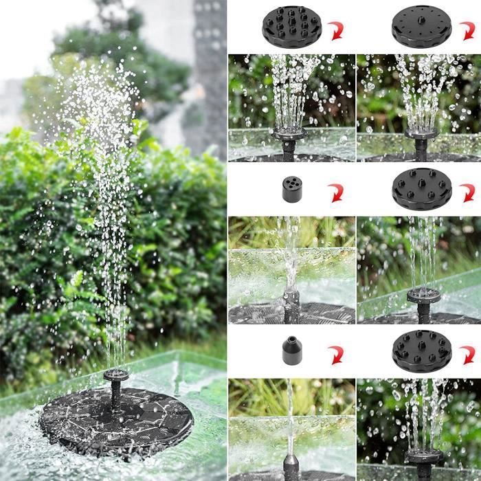 Fuente solar, fuente solar para exteriores, bomba de agua solar de 1,4 W con 4 boquillas, bomba solar para estanques, fuente solar para exteriores