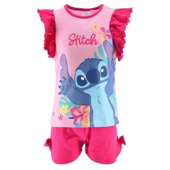 Pigiama corto da bambina in cotone 