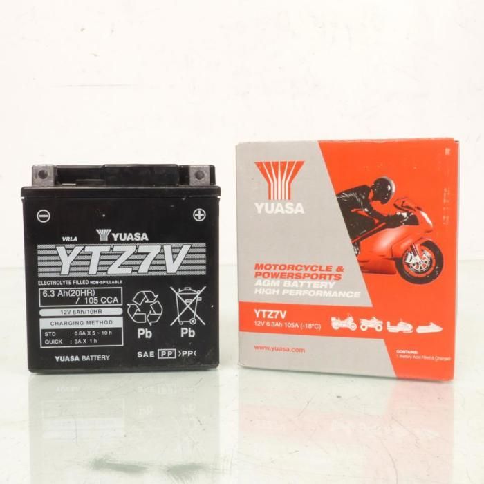 Batterie Yuasa pour scooter Yamaha 125 N-MAX 2015 à 2025 YTZ7V / 12V 6.3Ah Neuf
