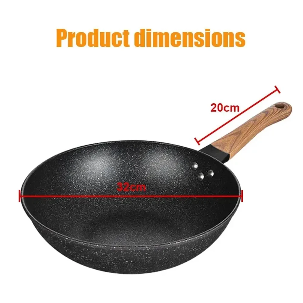 Poêle à frire antiadhésive de 32 cm, poêle profonde, compatible avec les plaques à induction et à gaz, poêle universelle, casserole, ustensiles de cuisine.