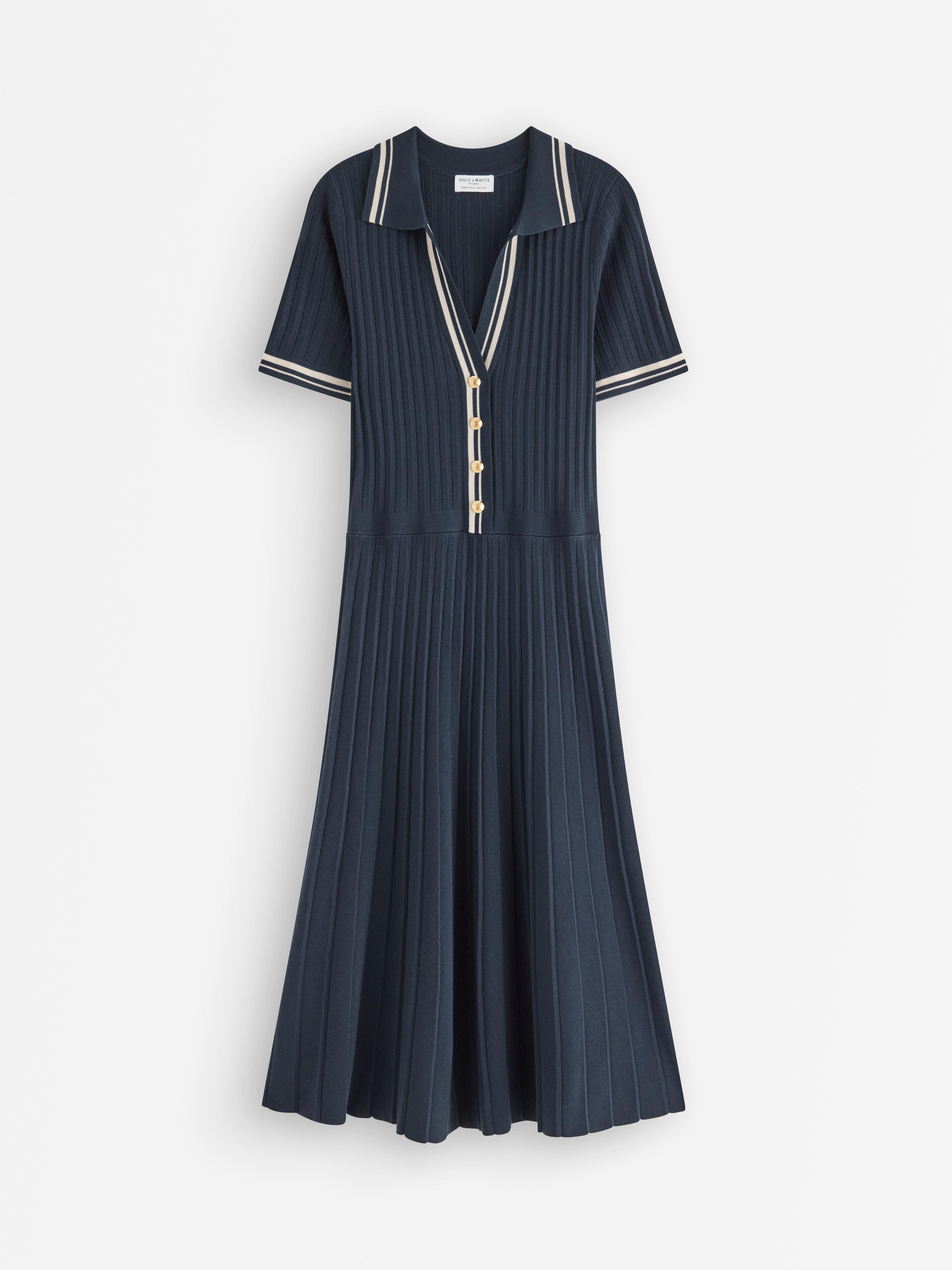 Vestido midi azul marinho escuro