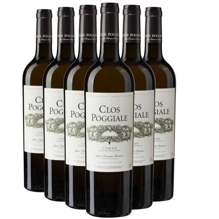 Corse Blanc 2022 - Lot de 6x75cl - Clos Poggiale - Vin AOC Blanc de Corse - Cépage Vermentinu
