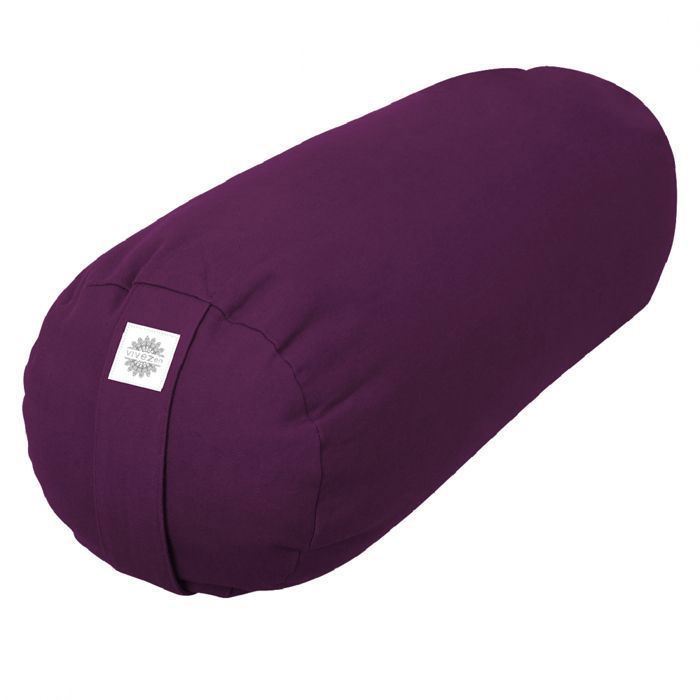 Cojín, rollo de meditación, yoga - 24 x 64 cm - Morado - Vivezen