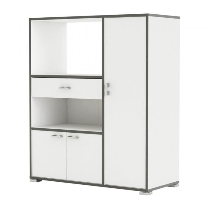 Carrinho para micro-ondas em branco fosco - 90 x 111,8 x 40 cm