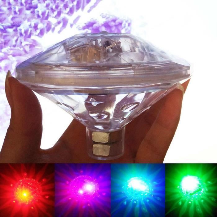 Luz flotante LED multicolor de ABS con forma de diamante y 7 modos de iluminación, ideal para piscinas, spas y bañeras.