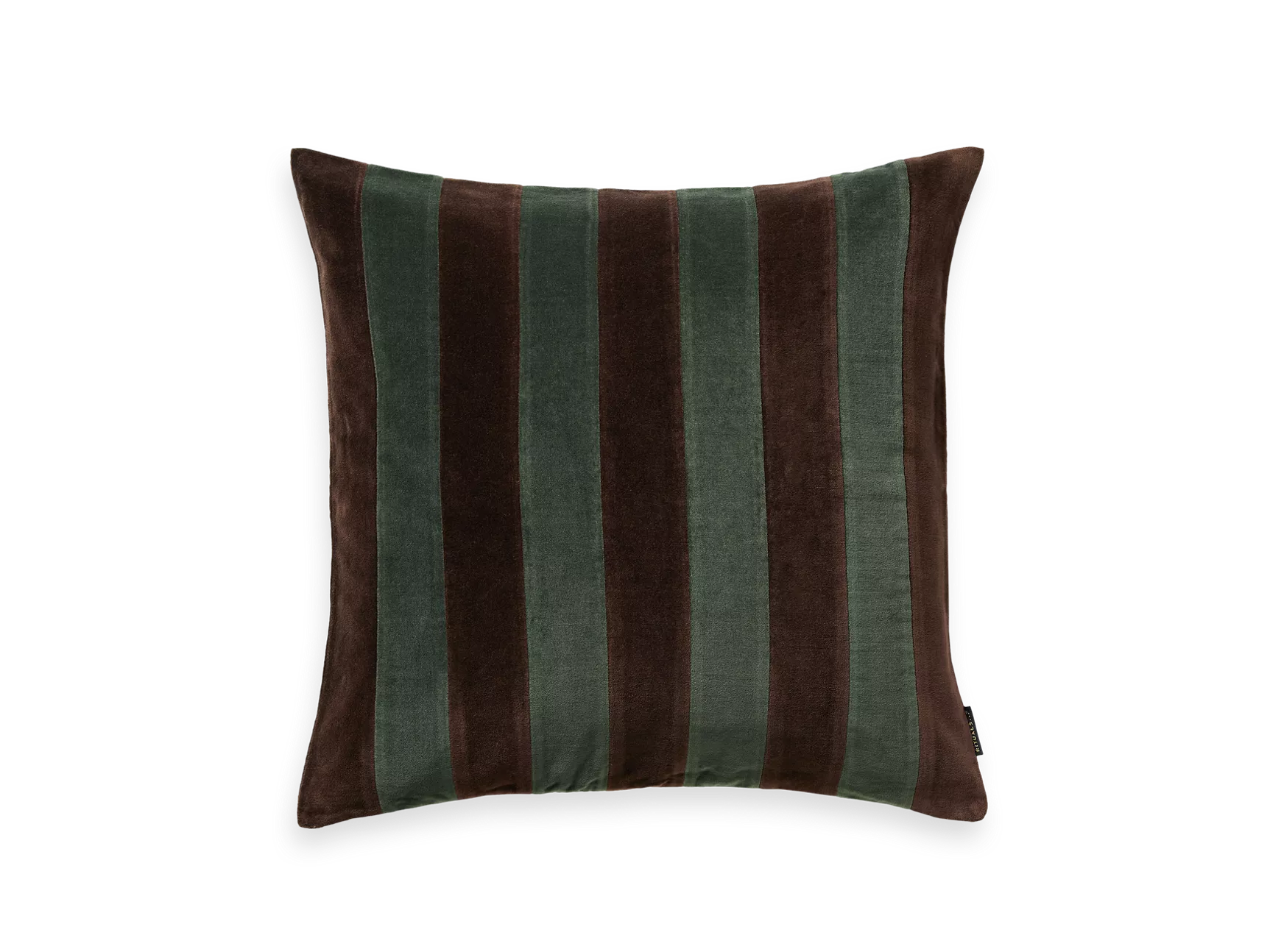 Funda de cojín de terciopelo con rayas oscuras, 50 x 50 cm.