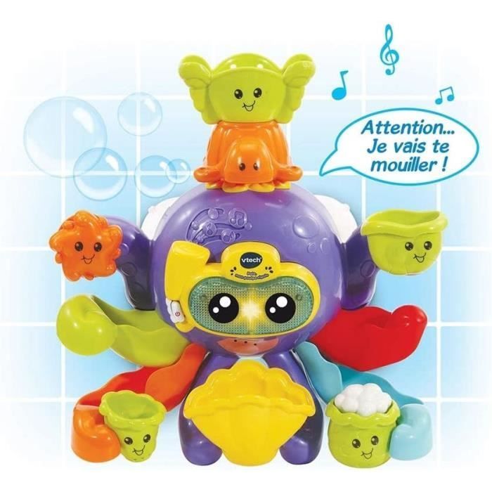 Jouet de Bain interactif VTECH BABY - Polo, Mon Poulpe Rigolo - Multicolore - Pour Bébé de 1 à 5 ans