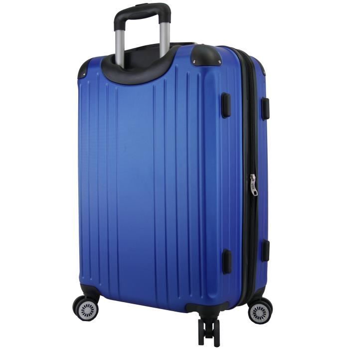 VIDA VR610B Hard Shell Suitcase with Double Wheels - Excellent Value (Jean Blue, M - Medium - 76L - 66x44x26cm - 3.5kg)