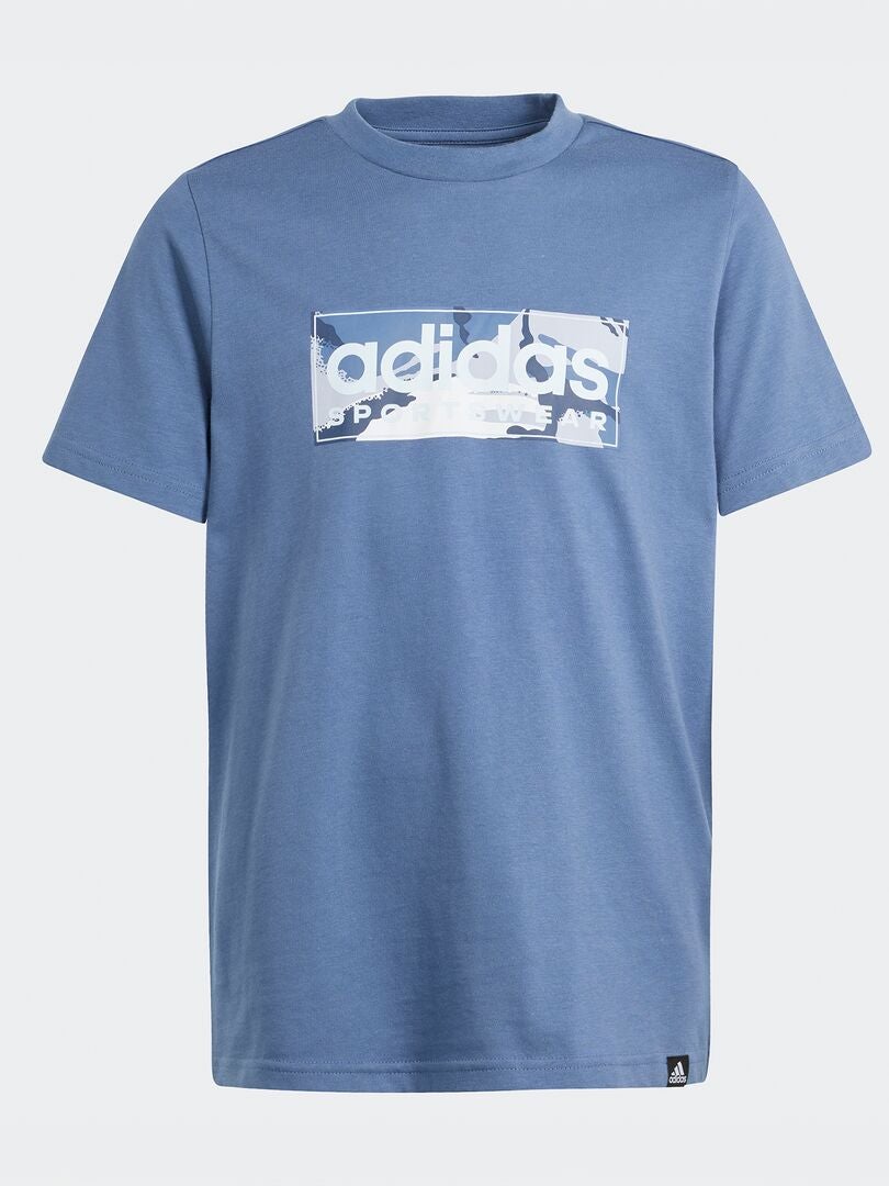 Camiseta com estampa 'adidas' - AZUL