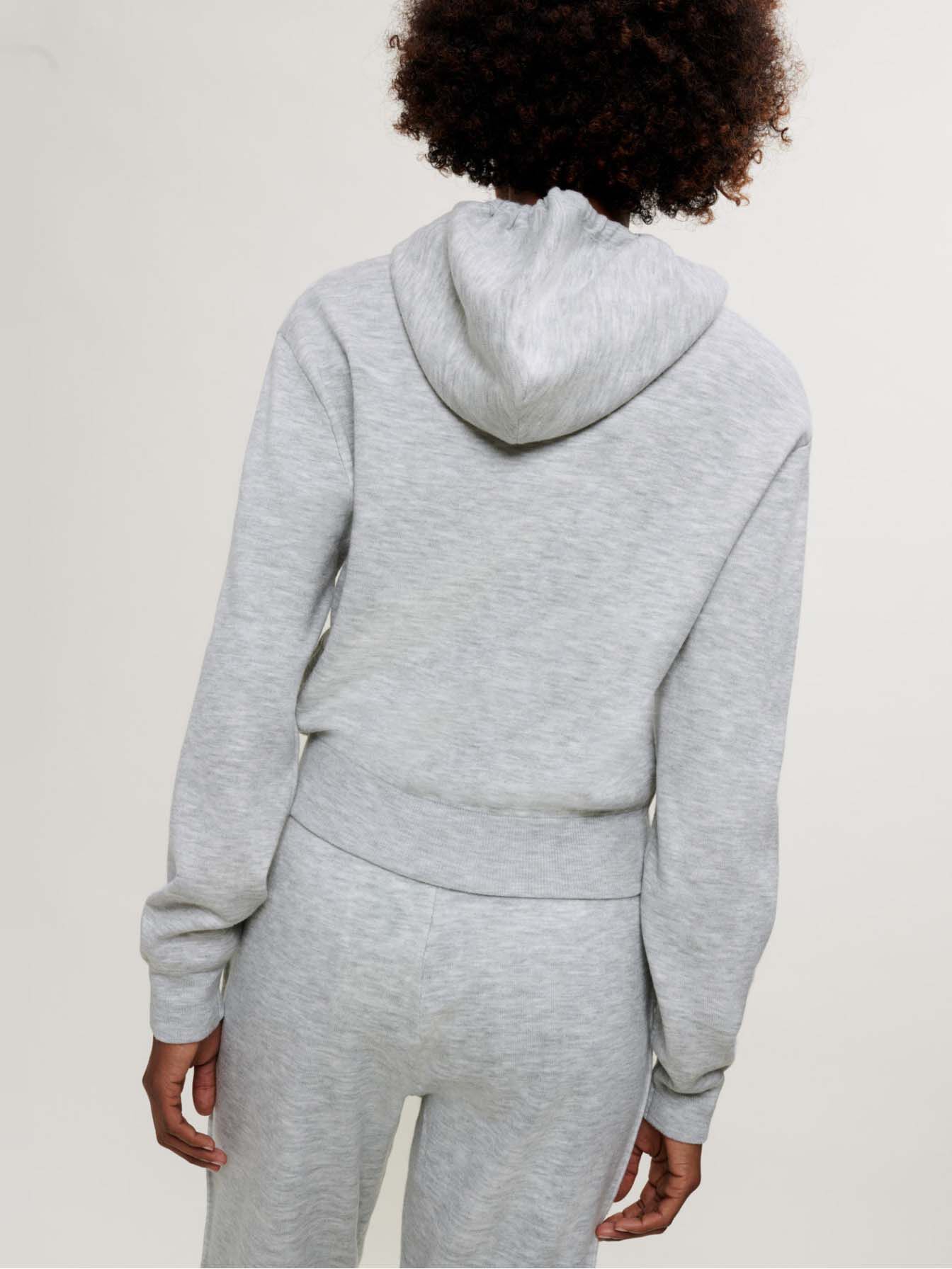 Hanorac din fleece melanj - Gri
