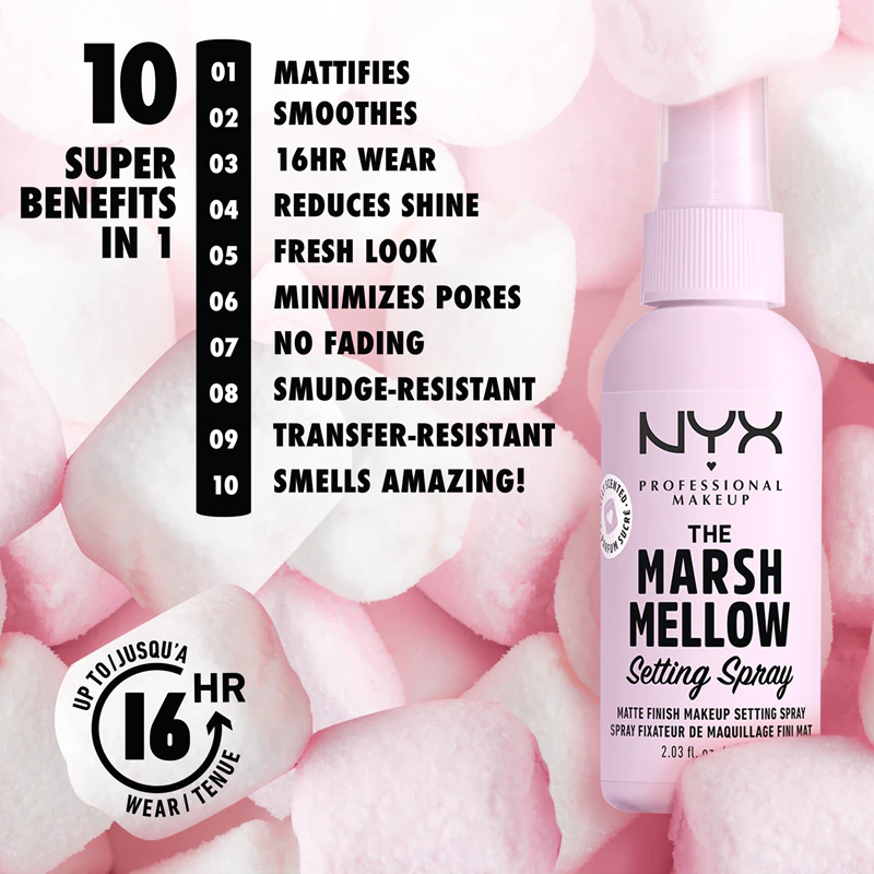 Spray fixador de maquiagem The Marshmallow da NYX Professional Makeup