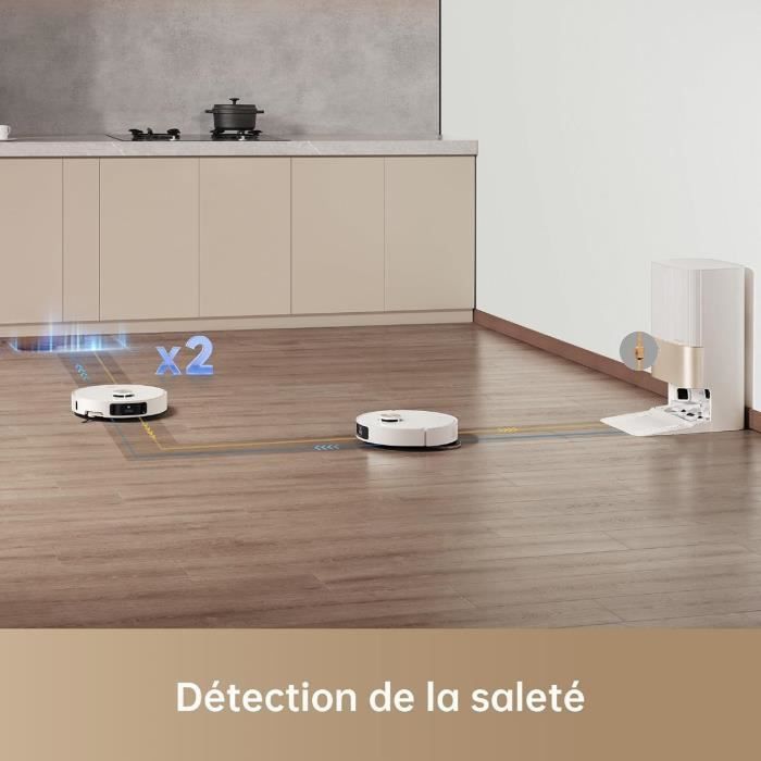 Dreame X40 Ultra Complete Robot Vacuum Cleaner and Mop with Detachable and Liftable Mop Pad, Extensive Cleaning with Brushes