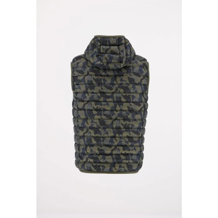 Chaqueta acolchada sin mangas Jott Pat Camo para hombre en gris/verde