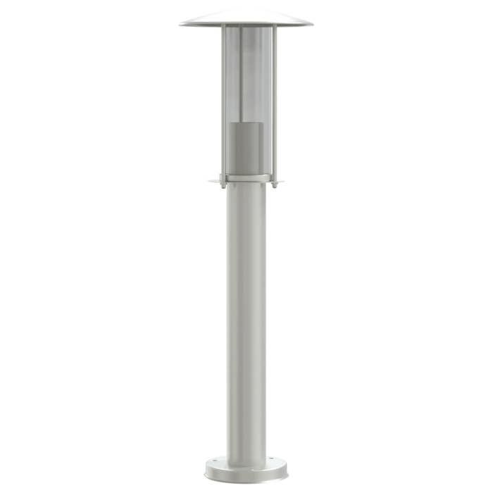 vidaXL Lampade da terra per esterni, 3 pezzi, argento, 60 cm, acciaio inox, illuminazione da terra per esterni, Illuminazione da terra 4006350