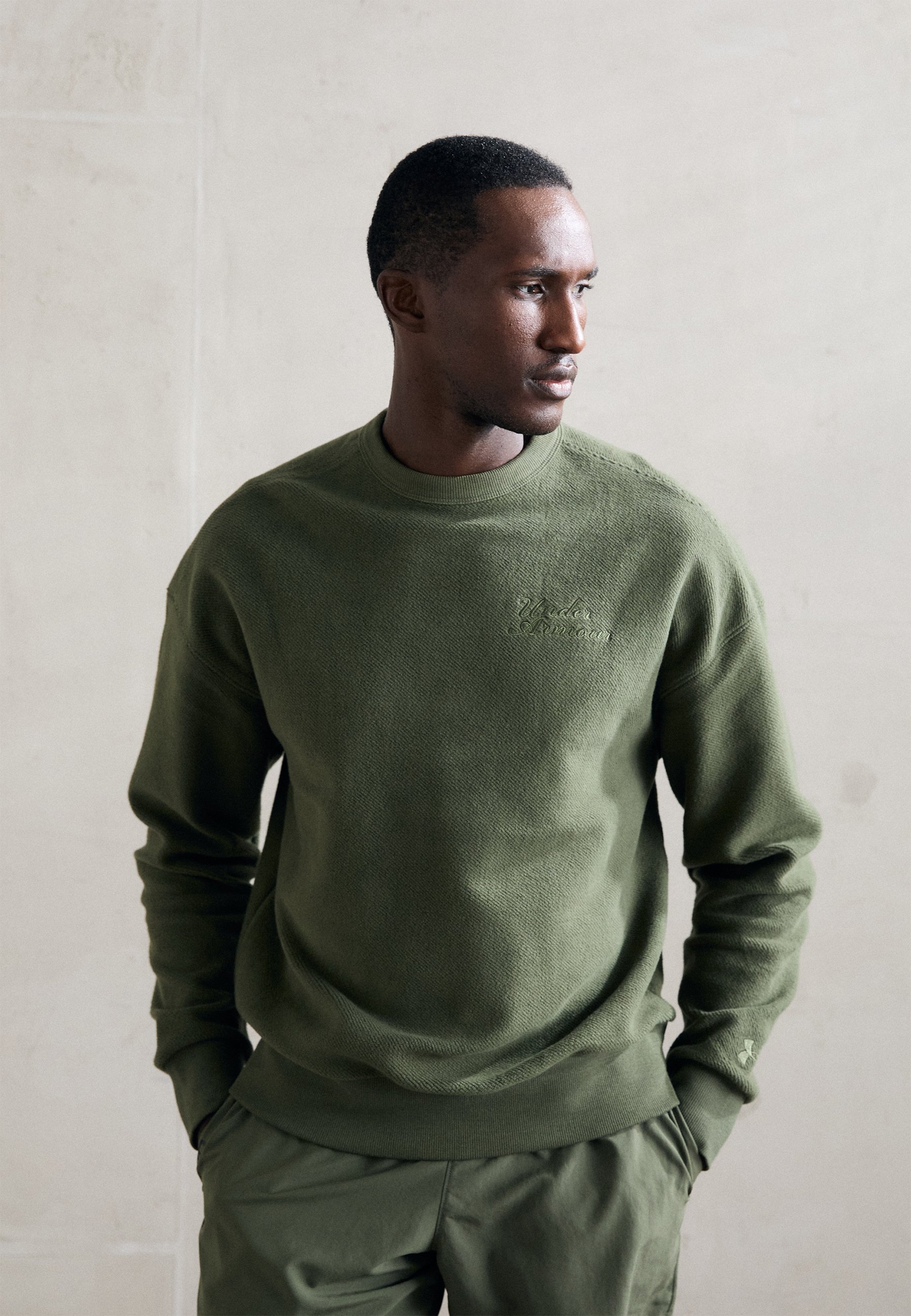 Under Armour ICON CREW - Moletom - verde marinho