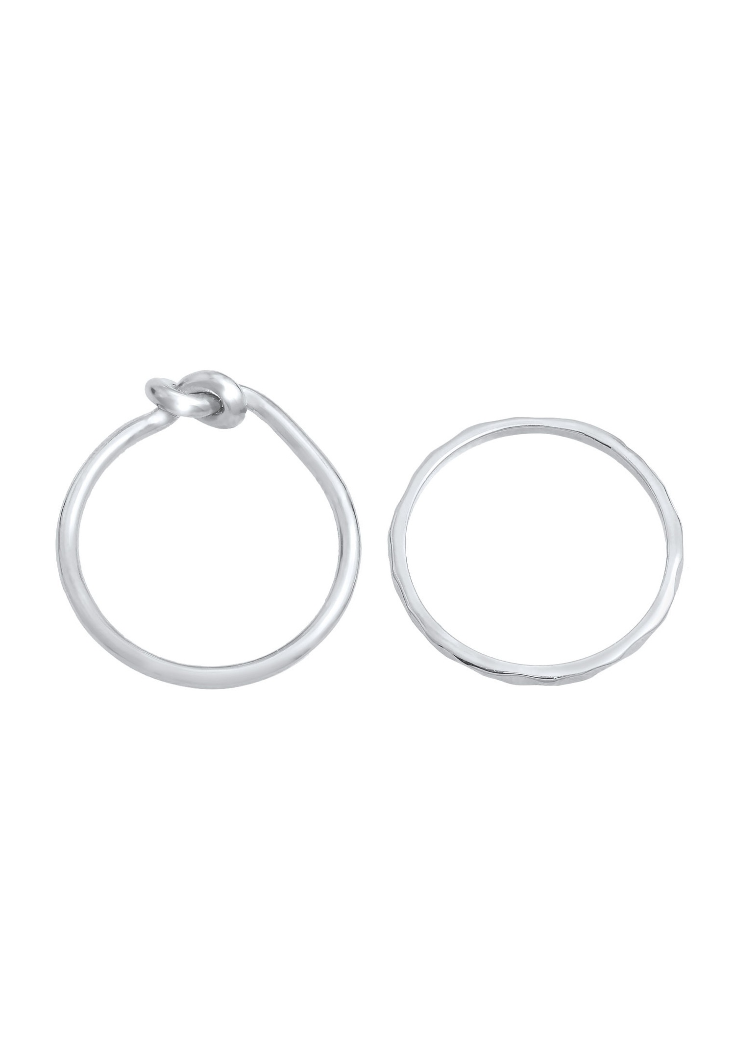 Elli Femmes Duo Knot Trend Basic Minimal en argent sterling 925